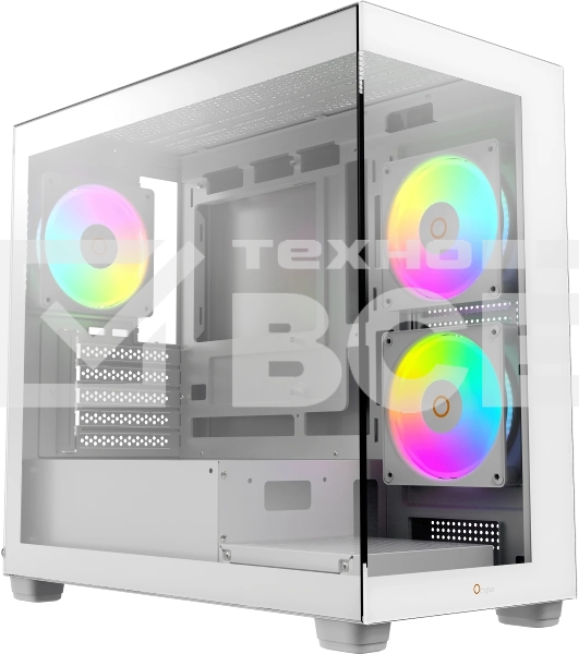 Корпус Ocypus Gamma C52 WH ARGB, Mini-Tower, белый, 3 x 120 мм