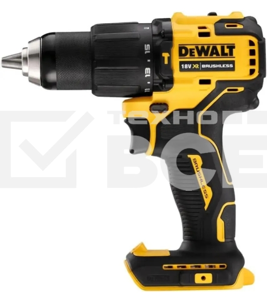 Дрель-шуруповерт DeWalt DCD709N-XJ, Аккумуляторная, 18В, Без АКБ и ЗУ, Кейс