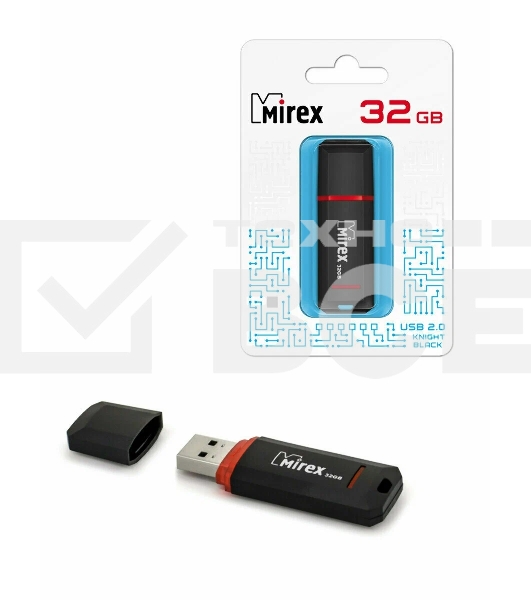 Флеш диск 32GB Mirex Knight, USB 2.0, Черный