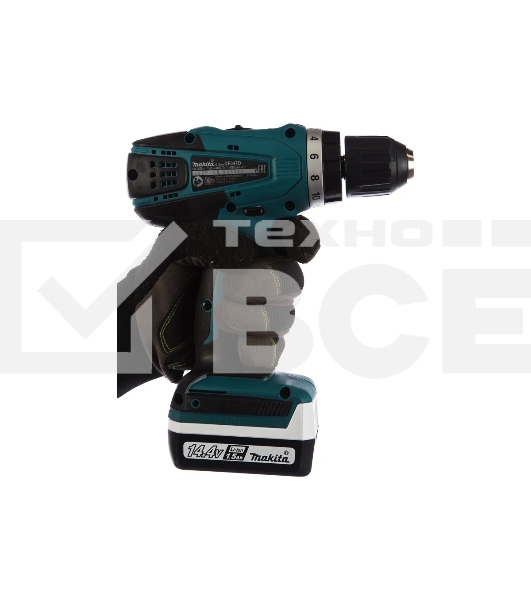 Дрель-шуруповерт Makita DF347DWE Дрель ак, 14.4В,2х1.5Ач Li-ion,БЗП-10мм,0-400\0-1400об\м,30\15Нм,1.4кг,чем,G-серия