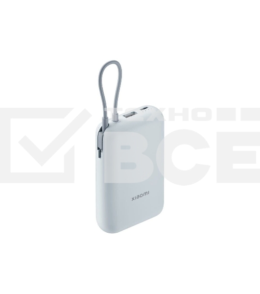 Внешний аккумулятор Xiaomi Power Bank 10000mAh (встроенный кабель) Ледяной синий GL