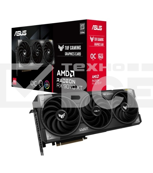 Видеокарта ASUS RX9070XT TUF GAMING OC 16GB GDDR6 256bit 3xDP HDMI 3FAN RTL TUF-RX9070XT-O16G-GAMING
