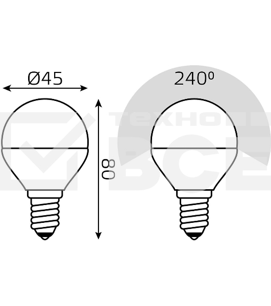 Лампа светодиодная Gauss Led Globe-dim E14 7Вт 4100К диммируемая