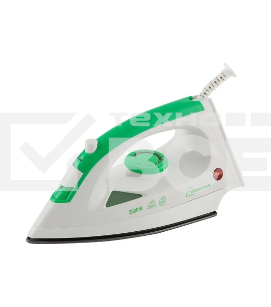 Утюг Homestar HS-4001 бело-зеленый (2000 Вт, пар, тефлоновая подошва)