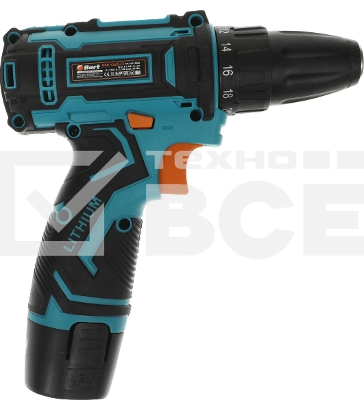 Дрель-шуруповерт Bort BAB-12x2Li-F, Аккумуляторная, 12В, 1 АКБ