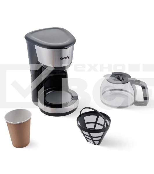 Кофеварка капельная Domfy metal DSM-CM301 1000Вт черный/серебристый