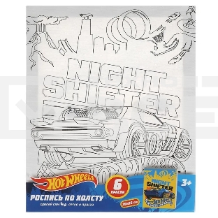 Hot Wheels. Роспись по холсту. 20*25см. 6 цветов