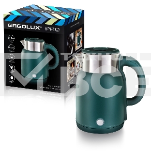 Чайник электрический ELX-KS13-C05 PRO нерж.сталь/пластик 1.6л 220-240В 2000Вт зел. Ergolux 15331