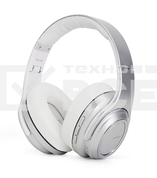 Беспроводные/проводные наушники Crown CMBH-5050 серебристый, накладные, Bluetooth + проводной, складная конструкция, до 10 ч
