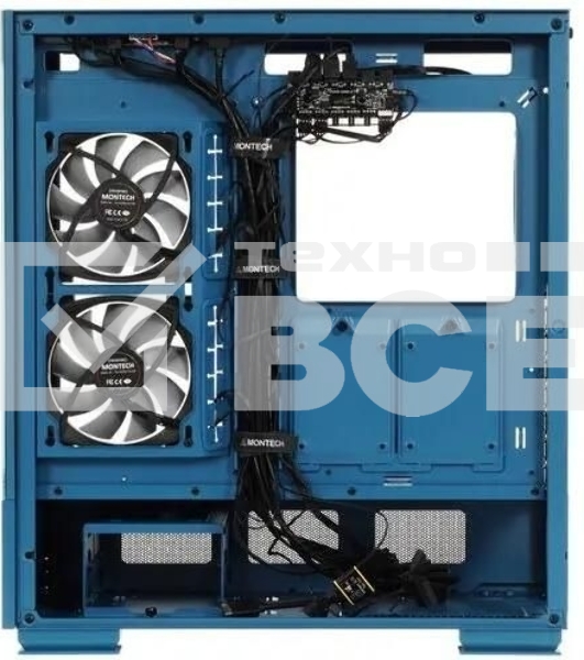 Компьютерный корпус Montech SKY TWO MOROCCO голубой без БП ATX 4x120мм 2xUSB3.0 1xUSB3.1 audio bott PSU