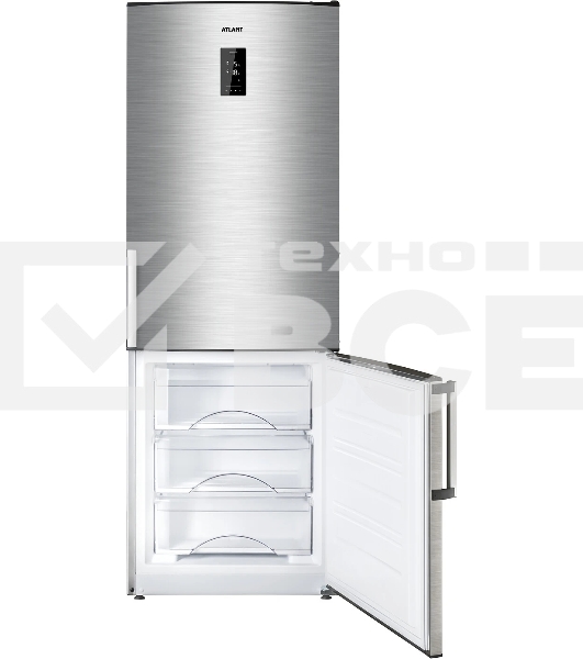 Холодильник Atlant ХМ-4524-040-ND нержавеющая сталь двухкамерный 271/100л морозилка снизу, No Frost