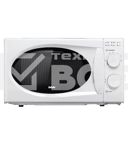 Микроволновая печь BBK 20MWS-803M/W белый, 20 л, 800 Вт, поворотный механизм