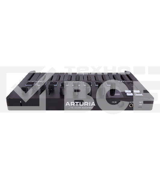 Клавиатура MIDI [231503] Arturia [MiniLAB 3 Deep Black] 25 клавиш, 8 энкодеров, 8 RGB пэдов, 8 фейдеров, дисплей, сенсорные регуляторы Pitch/Modulation, MIDI-выход, 1/4