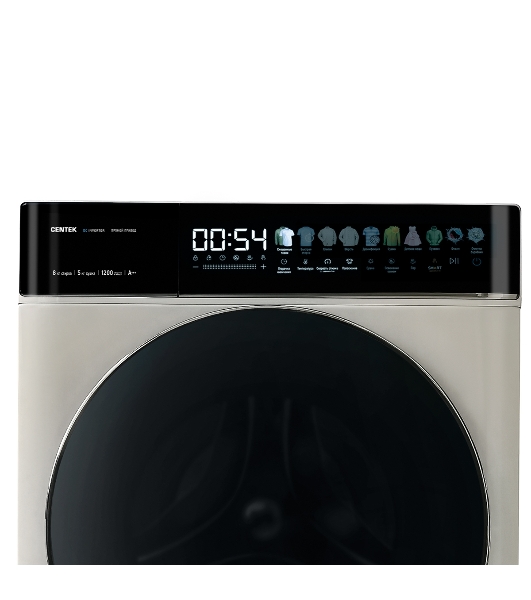 Стиральная машина с сушкой Centek CT-1968 бежевый, загрузка фронтальная 8 кг, 1200 об/мин, Класс А+++