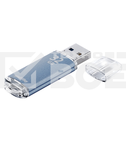 Флешка USB Smartbuy R/W V-Cut series Blue SB32GbVC-B, 32Gb, USB 2.0, R/W 25/15, голубой