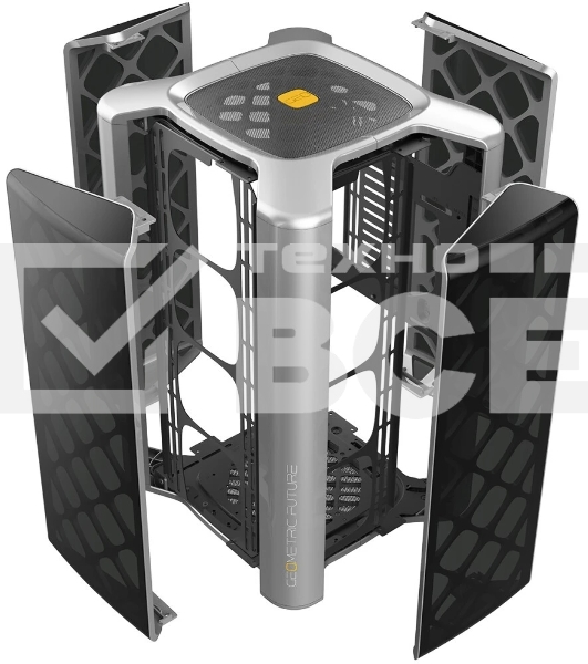 Компьютерный корпус без блока питания Geometric Future Model 2 The Ark, Midi-Tower, TG, no fans, 3xUSB-A 3.0, 1xUSB 3.2 Type-C, mATX, mITX Gray