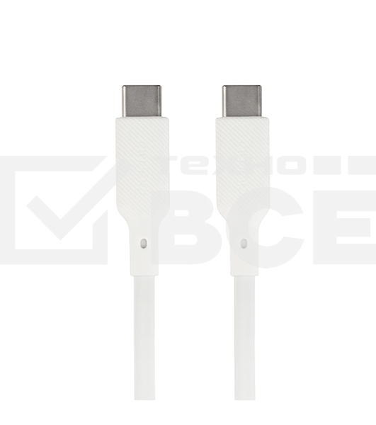 Кабель Type-C to Type-C, silica gel, 1м, 3A, 60W, PD (белый)