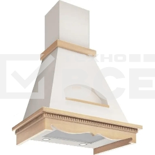 Вытяжка каминная Elikor Бельведер 90П-650-П3Д бежевый/дуб, 90 см, 650 куб. м/ч, 56 дБ