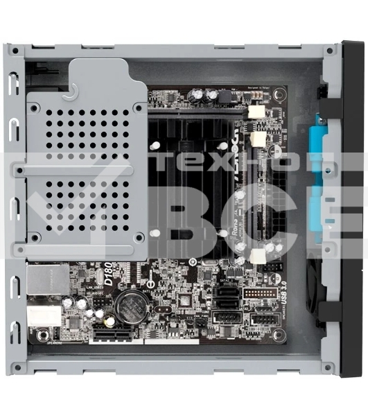 Компьютерный корпус Slim Case Powerman ME100S-BK front fan 4cm, 120W adapter, Mini ITX, VESA