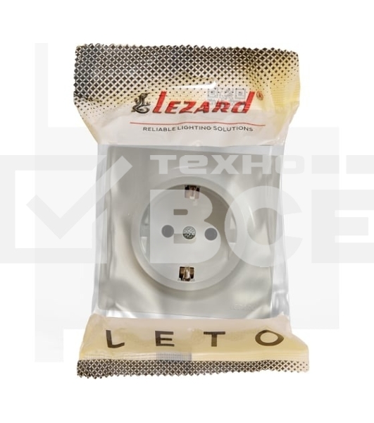 Розетка 1-м ОП LETO с заземл. ПБТ крем LEZARD 752-0300-122B