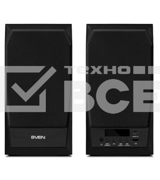 Акустическая система 2.0 SVEN MC-10, чёрный, мощность 2x25Вт (RMS), FM-тюнер, USB/microSD, дисплей, пульт ДУ, Bluetooth SVEN MC-10, чёрный, акустическая система 2.0, мощность 2x25Вт (RMS), FM-тюнер, USB/microSD, дисплей, пульт ДУ, Bluetooth