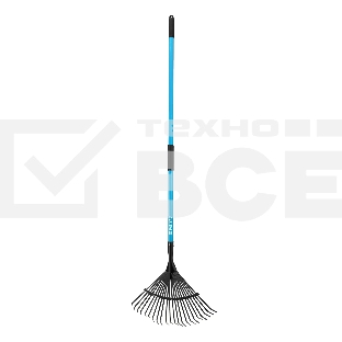 Грабли веерные стальные LUXE Palisad 445х1525 мм, 22 зуба, фибергласовый черенок, ПВХ накладка