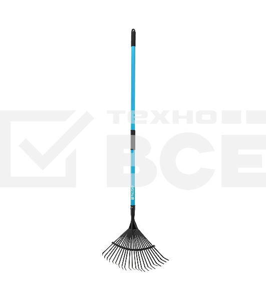 Грабли веерные стальные LUXE Palisad 445х1525 мм, 22 зуба, фибергласовый черенок, ПВХ накладка