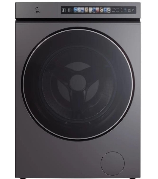 Стирально-сушильная машина LEX LWM 10612 GRID MAGNA серый, загрузка фронтальная 10 кг, 1200 об/мин., класс: A+++