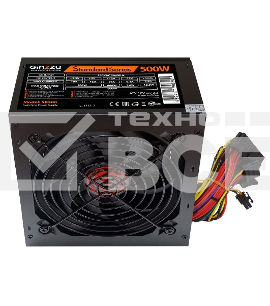 Блок питания Ginzzu SB500 ATX 12cm fan