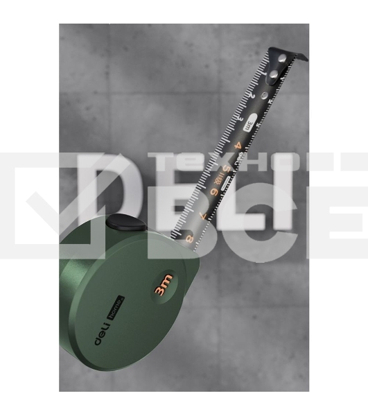 Измерительный и разметочный инструмент Deli Рулетка Home Series Green HT8316L 3м х 16мм, эксклюзивный дизайн, корпус - высококачественный софттач пластик