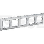 Рамка 5-местная IEK BRITE РУ-5-Бр DECOR 3D-форма алюминий, фото 1