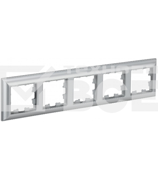 Рамка 5-местная IEK BRITE РУ-5-Бр DECOR 3D-форма алюминий