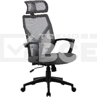Кресло компьютерное Cactus CS-MC414-GY черный/серый, сетка/ткань, с подголов. крестов. пластик, пластик черный