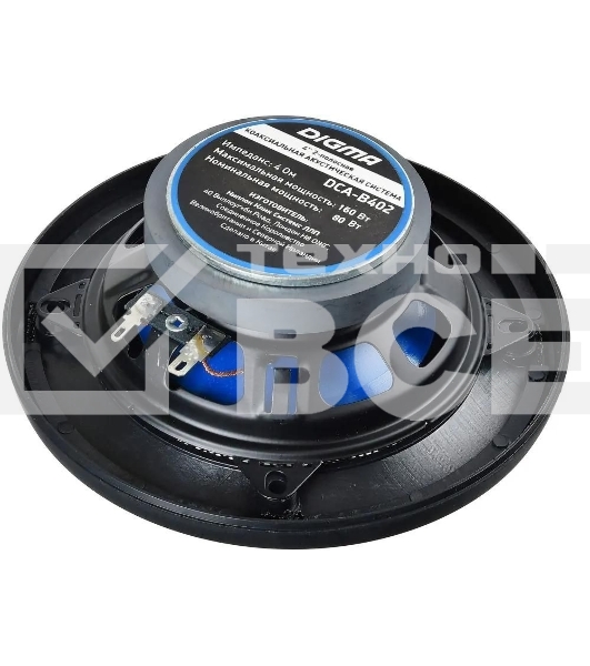 Колонки автомобильные Digma DCA-B402 160Вт 90дБ 4Ом 10см (4дюйм) (ком.:2кол.) коаксиальные двухполосные
