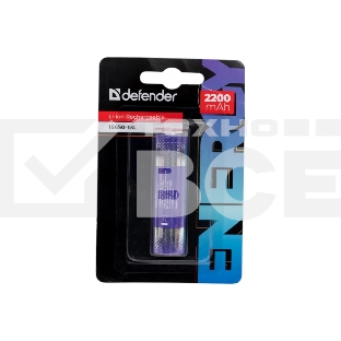 Аккумуляторная батарея Defender 18650-1BL 2200 mAh Li-ion, блистер, 1 шт.