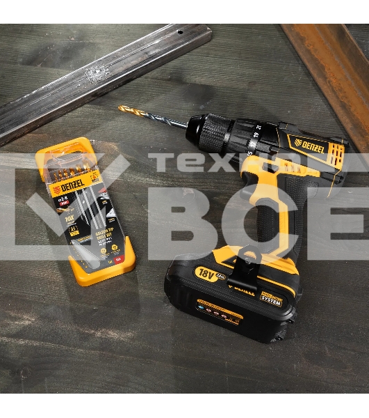 Набор сверл по металлу Denzel 2-3-4-5-6-8 мм, HSS-Tin, Golden Tip, 6 шт