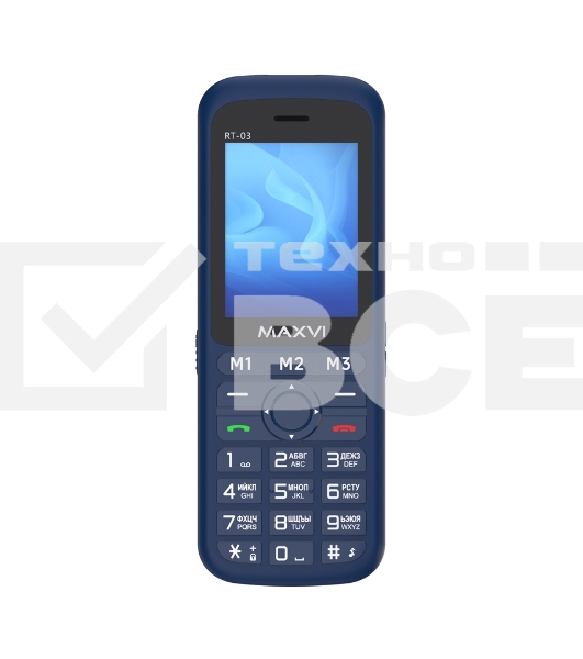 Телефон Maxvi RT-03 blue + док-станция