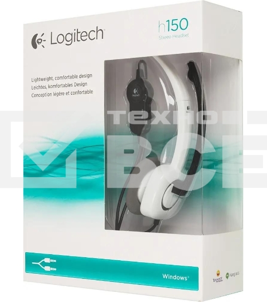 Гарнитура проводная с микрофоном Logitech H150 белый накладные оголовье (981-000350)
