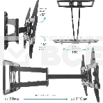 Кронштейн для телевизора Kromax ATLANTIS-70 черный, 32'-75' макс. 101 кг, настенный, поворотно-выдвижной и наклонный, фото4
