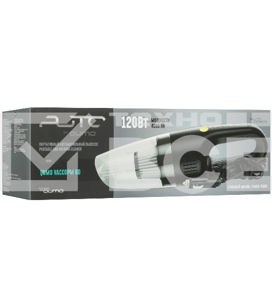 Пылесос автомобильный QUMO VaccoPM 6D черный/серый, 120 Вт, уборка сухая, пылесборник контейнер 0.35 л