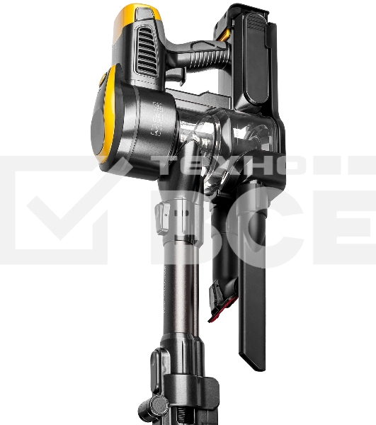 Пылесос вертикальный Brayer BR4273 серый/желтый, питание от аккумулятора, 350 Вт, уборка сухая, пылесборник 0,8 л