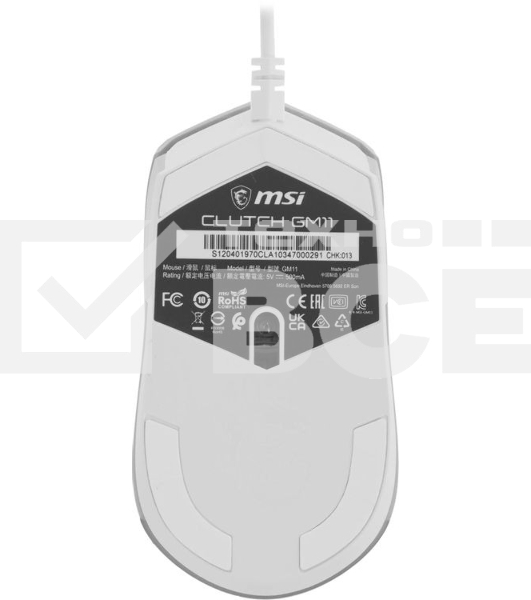 Мышь проводная MSI Clutch GM11 белый, 5000 dpi, USB, кнопки - 6