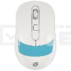 Мышь беспроводная Oklick 310MW белый/синий, 3200 dpi, радиоканал, USB, кнопки - 4, фото 1