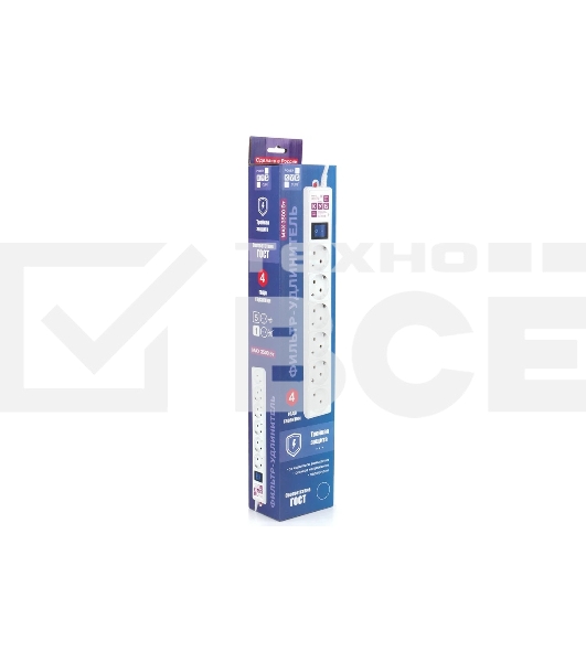Сетевой фильтр PowerCube, PC 5м 6р, бел. 16А, SPG6-A2