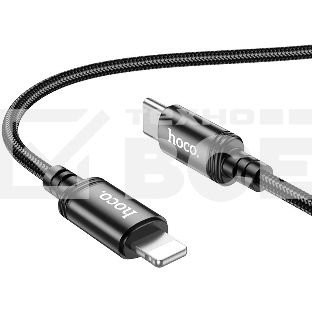 Кабель Hoco X89 Wind iP USB Type-C (m)-Lightning (m) 1м черный коробка