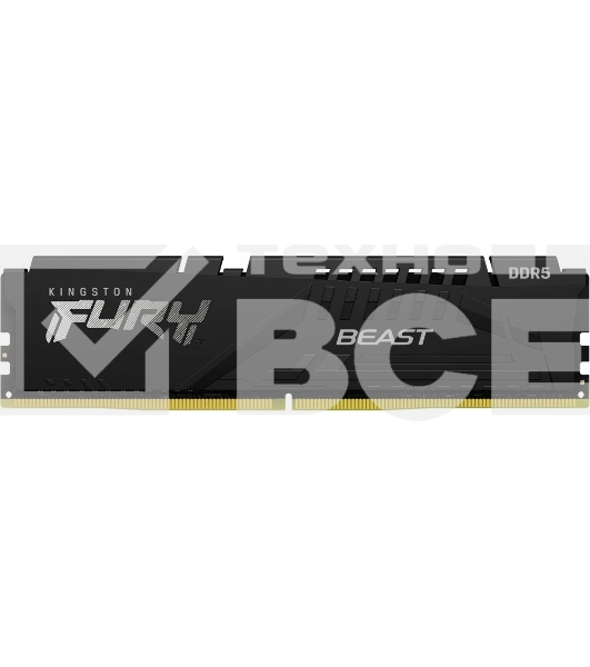 Оперативная память Kingston Fury Beast, DDR5, 16GB (1x16GB), 6800MHz, CL34, с радиатором, чёрный