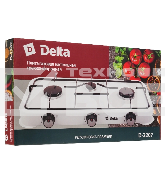Плитка газовая Delta D-2207 трехконфорочная, белый