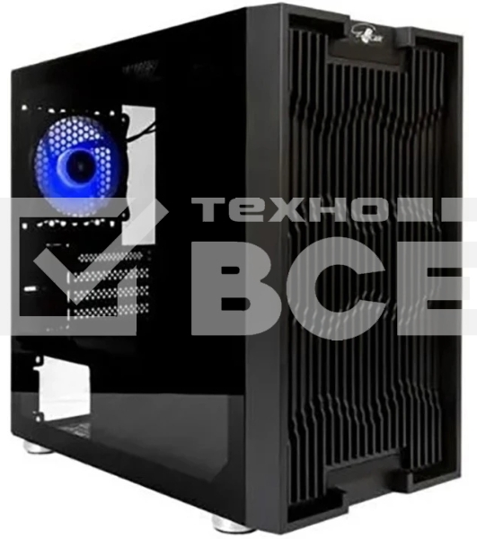 Компьютерный корпус Minitower mATX Eurocase 00-01003410 M07 3ARGb черный без БП закаленное стекло USB 3.0
