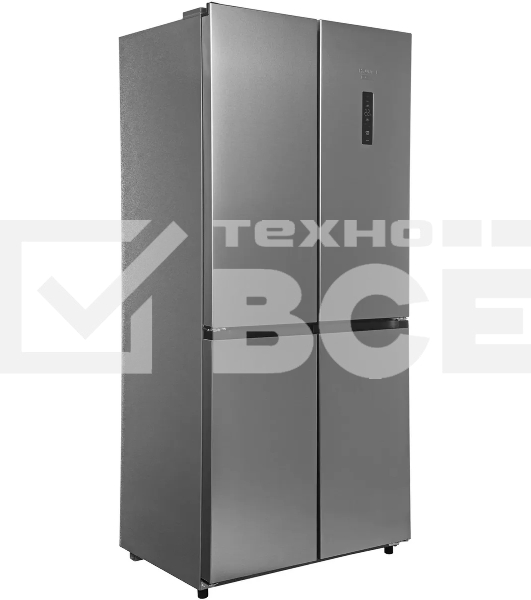 Холодильник Hyundai CM45083F нержавеющая сталь трехкамерный 289/144л морозилка снизу, No Frost, Side by Side