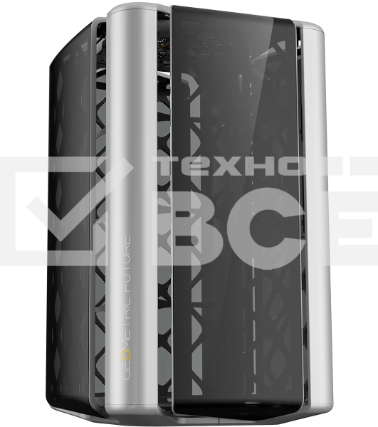 Компьютерный корпус без блока питания Geometric Future Model 2 The Ark, Midi-Tower, TG, no fans, 3xUSB-A 3.0, 1xUSB 3.2 Type-C, mATX, mITX Gray